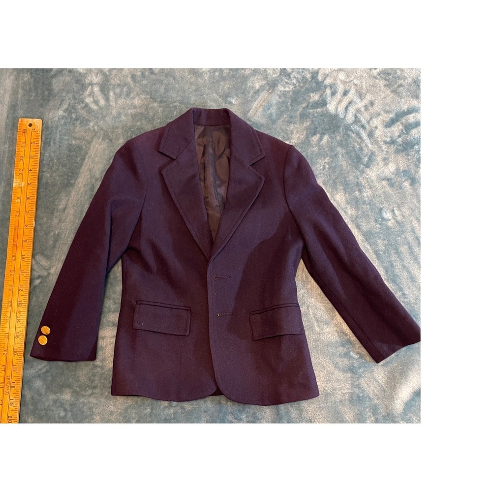 Saks Fifth Avenue Kids Vintage Navy Blue Blazer Gold Buttons Size 6 Formal Coat - Picture 2 of 7